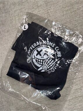 NWT Feral Moms Club Black Graphic T-Shirt Women’s Large
 -